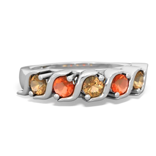 citrine-fire opal timeless ring