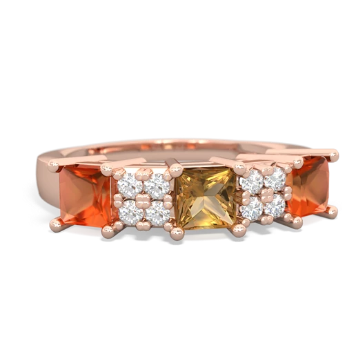 citrine-fire opal timeless ring