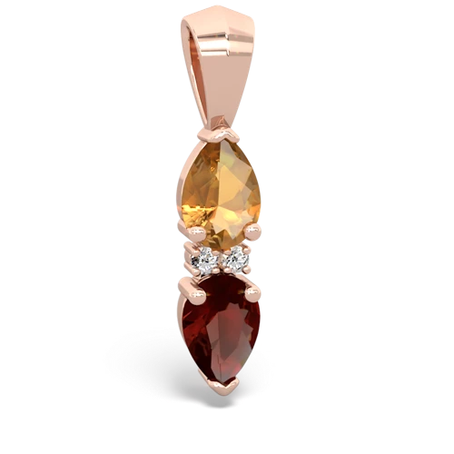 citrine-garnet bowtie pendant