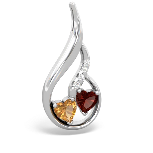 citrine-garnet keepsake swirl pendant