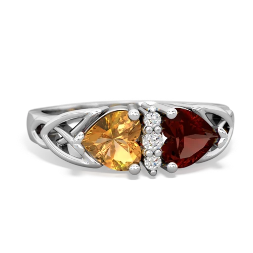 citrine-garnet celtic ring