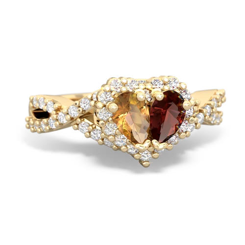 citrine-garnet engagement ring