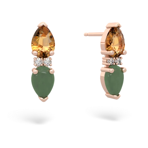 citrine-jade bowtie earrings