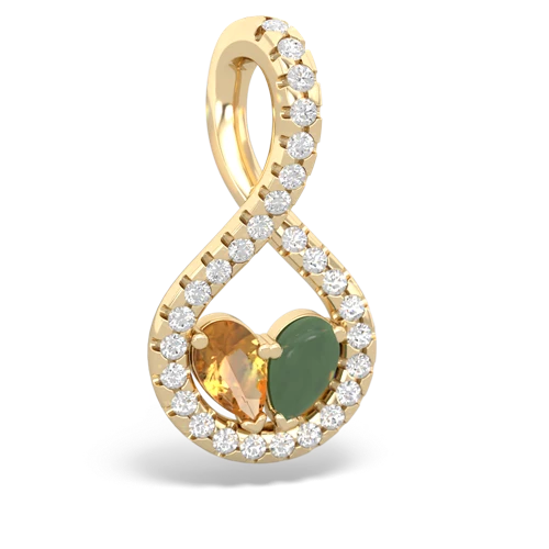 citrine-jade pave twist pendant