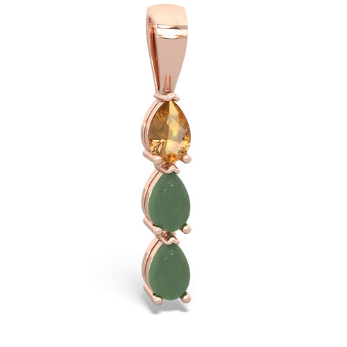 citrine-jade three stone pendant