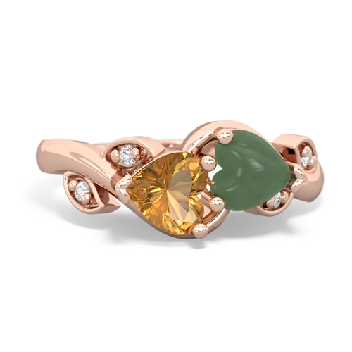 citrine-jade floral keepsake ring