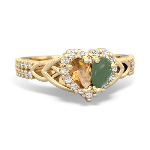 citrine-jade keepsake engagement ring