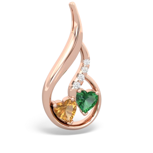 citrine-lab emerald keepsake swirl pendant