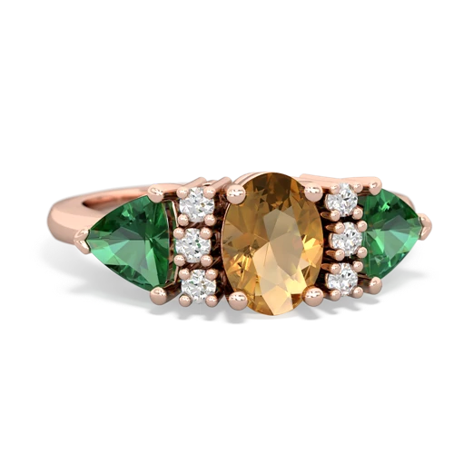 citrine-lab emerald timeless ring