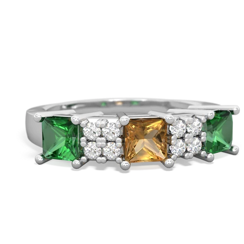 citrine-lab emerald timeless ring