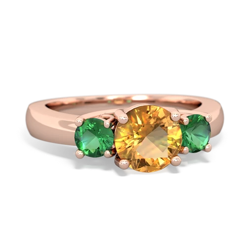 citrine-lab emerald timeless ring