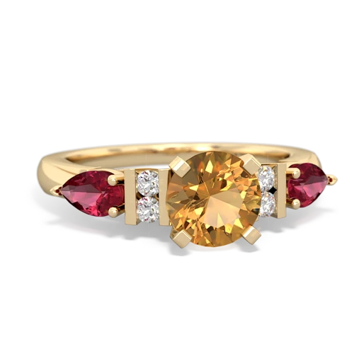 citrine-lab ruby engagement ring