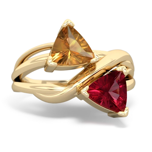 citrine-lab ruby filligree ring