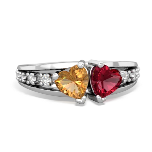 citrine-lab ruby modern ring