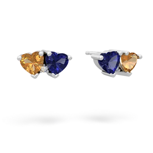 citrine-lab sapphire  earrings