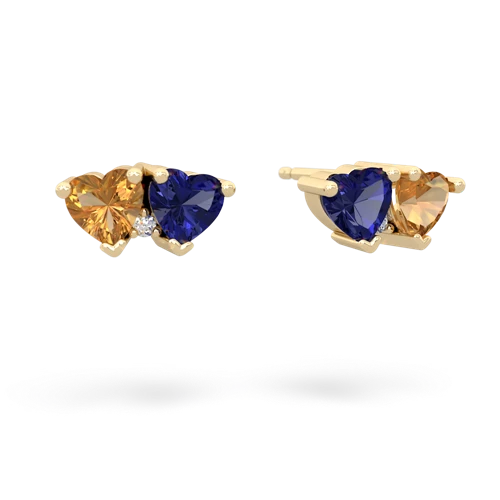 citrine-lab sapphire  earrings