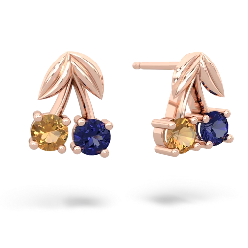 citrine-lab sapphire cherries earrings