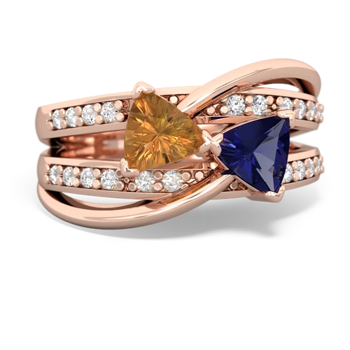 citrine-lab sapphire couture ring