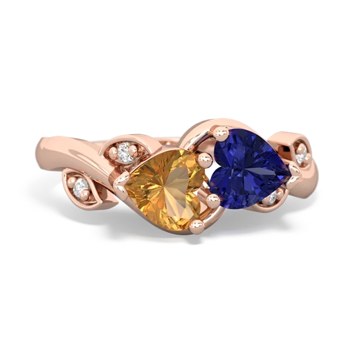 citrine-lab sapphire floral keepsake ring