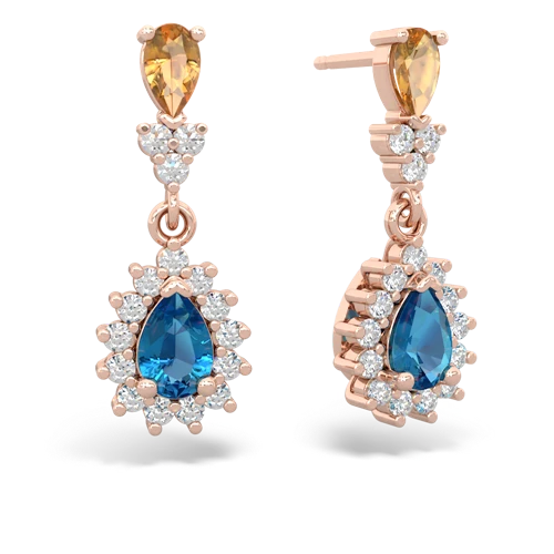 citrine-london topaz dangle earrings