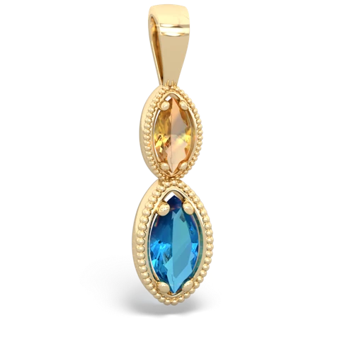 citrine-london topaz antique milgrain pendant