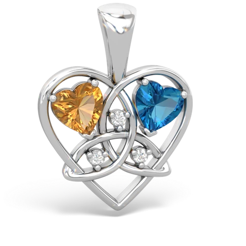 citrine-london topaz celtic heart pendant