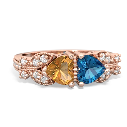 citrine-london topaz keepsake butterfly ring