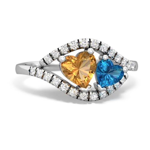 citrine-london topaz mother child ring