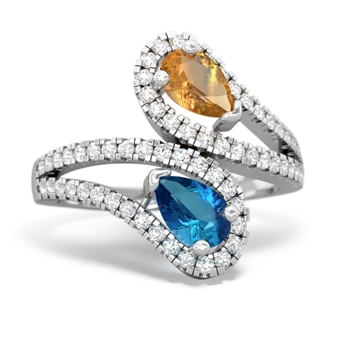 citrine-london topaz pave swirls ring