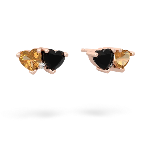 citrine-onyx  earrings