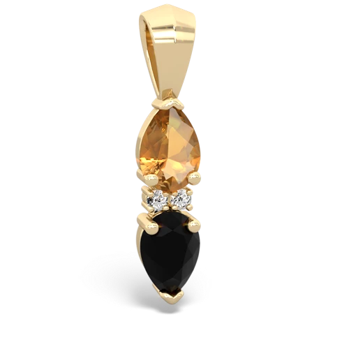 citrine-onyx bowtie pendant