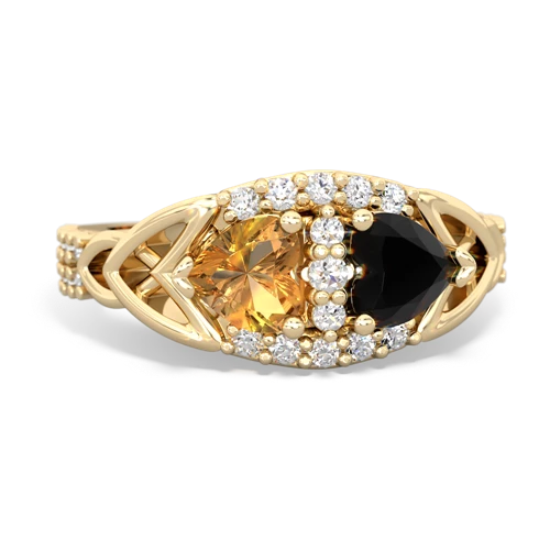 citrine-onyx keepsake engagement ring