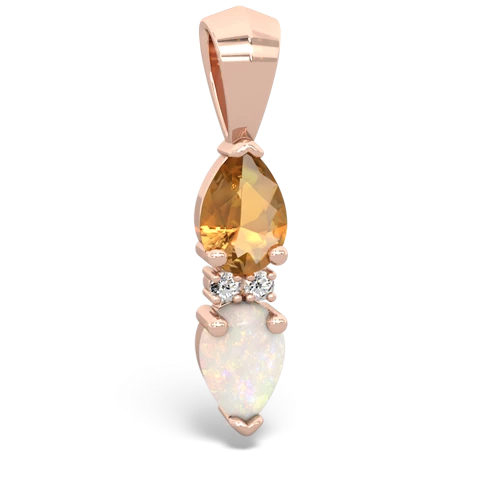 citrine-opal bowtie pendant