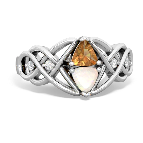 citrine-opal celtic knot ring