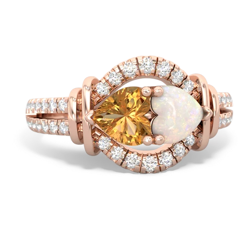 citrine-opal pave keepsake ring