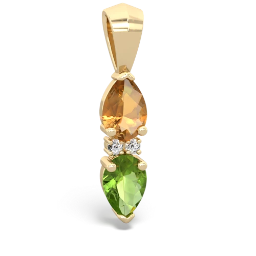 citrine-peridot bowtie pendant