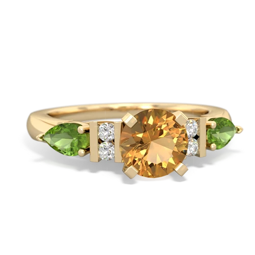 citrine-peridot engagement ring