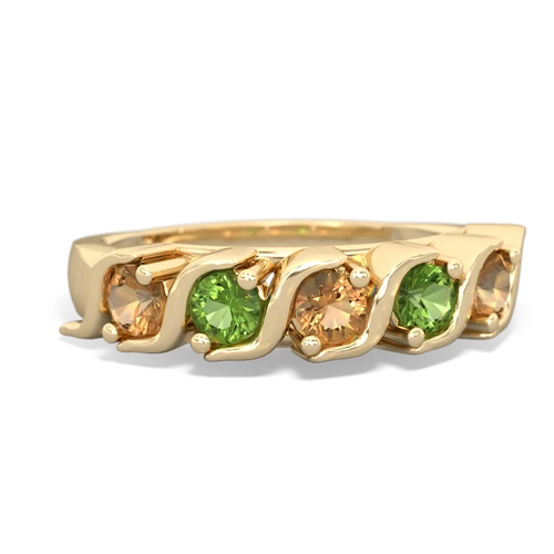 citrine-peridot timeless ring