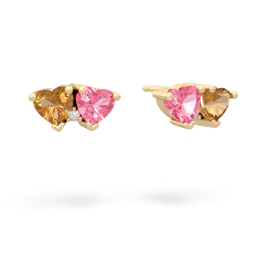 citrine-pink sapphire  earrings