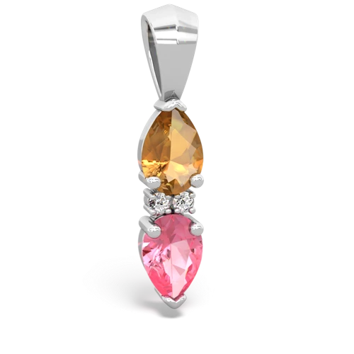 citrine-pink sapphire bowtie pendant