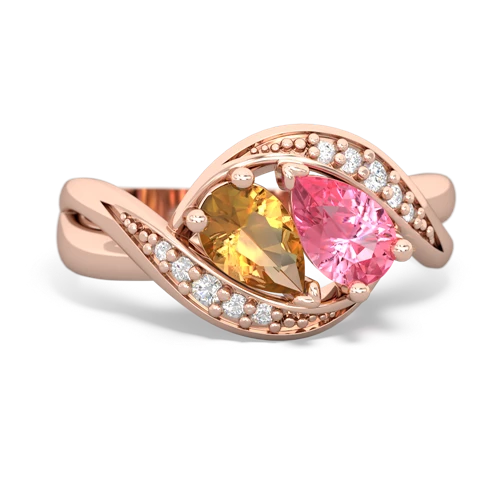 citrine-pink sapphire keepsake curls ring