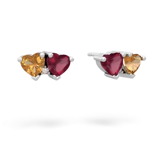 citrine-ruby  earrings