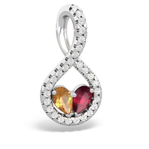 citrine-ruby pave twist pendant