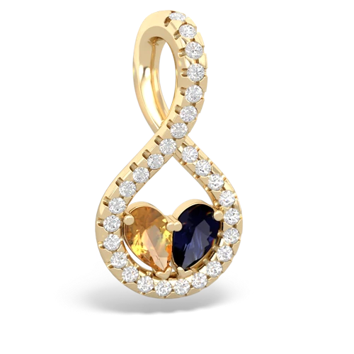 citrine-sapphire pave twist pendant