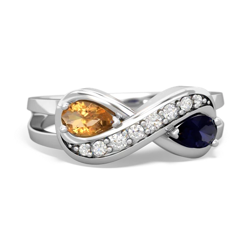 citrine-sapphire diamond infinity ring