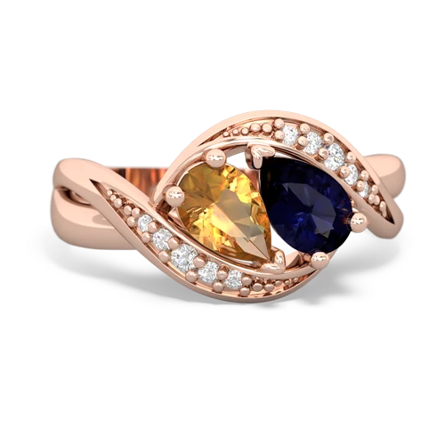 citrine-sapphire keepsake curls ring