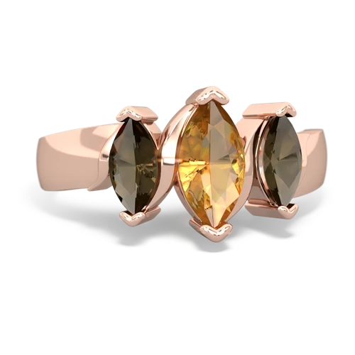 citrine-smoky quartz keepsake ring