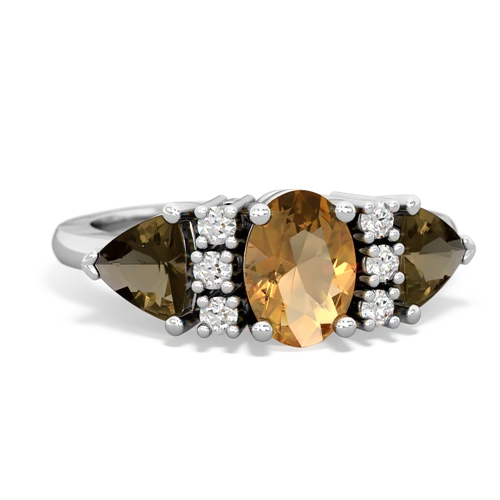 citrine-smoky quartz timeless ring