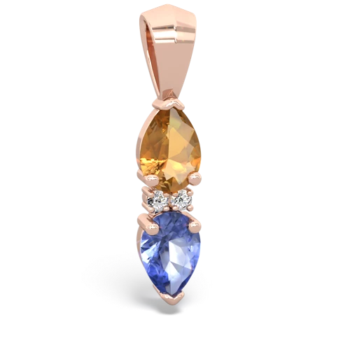 citrine-tanzanite bowtie pendant