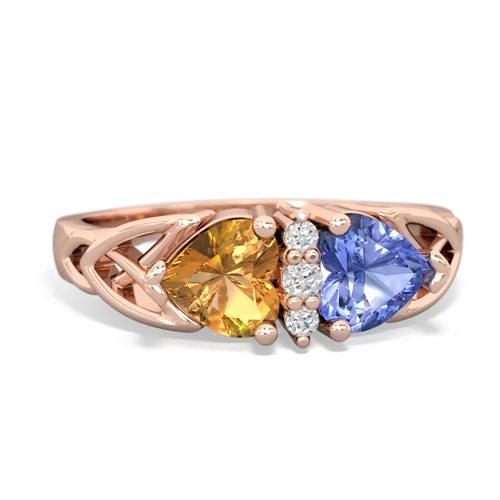 citrine-tanzanite celtic ring